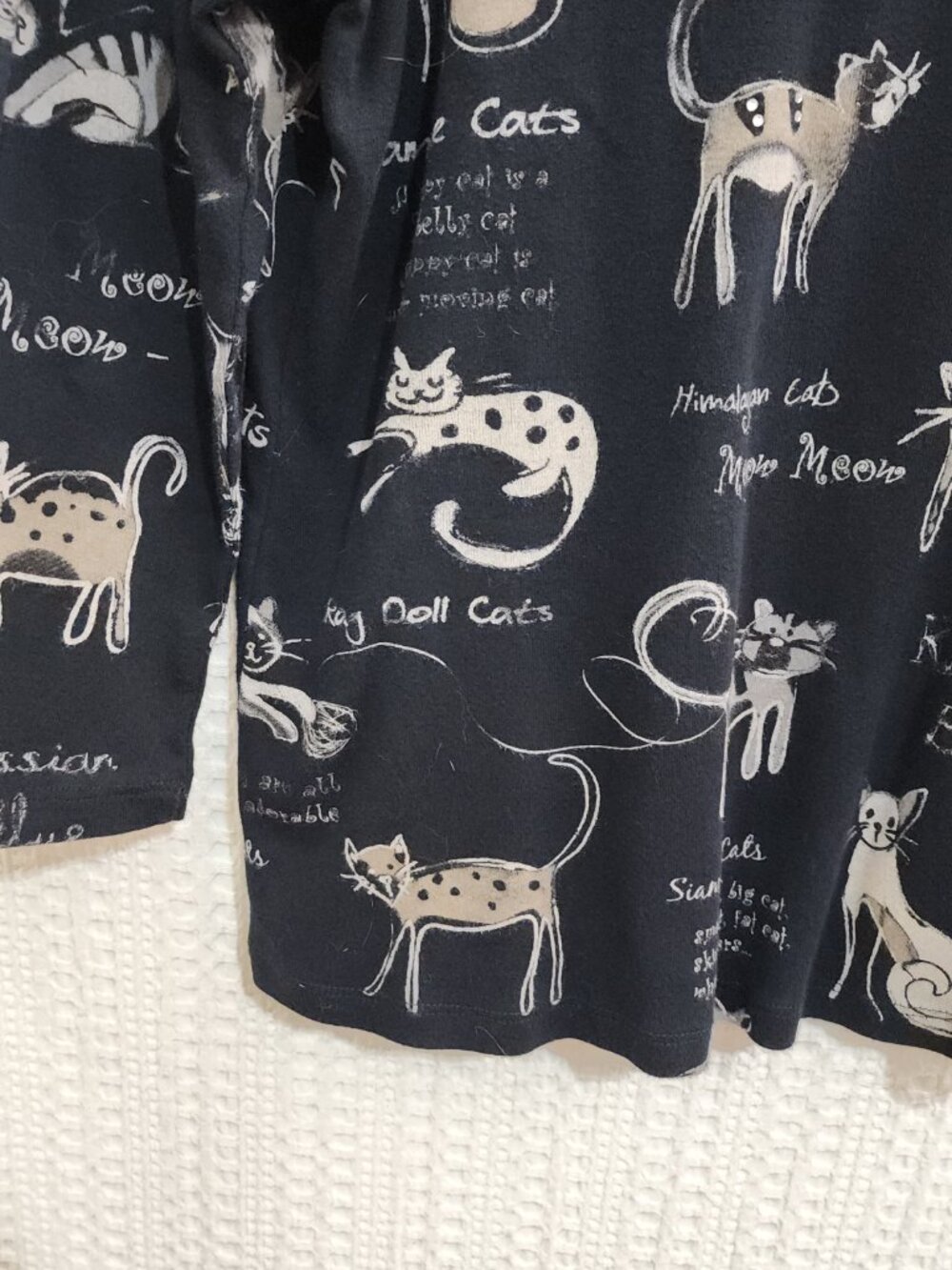 Vintage Jess & Jane Cat Print Top USA Small Black Artsy Graphic Tee - Picture 6 of 12